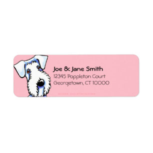 Sealyham Terrier Bubble Gum Pink Return Address Label