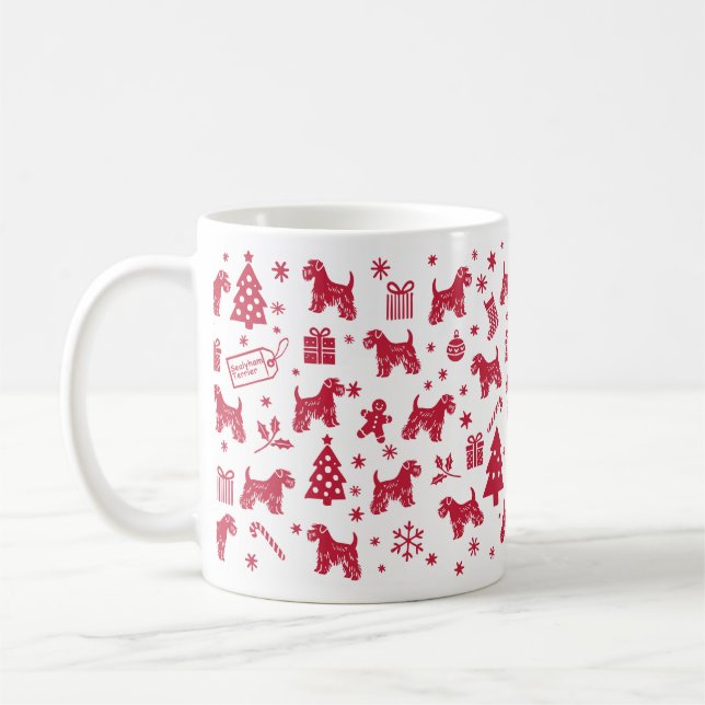 Sealyham Terrier Christmas Design Coffee Mug (Left)