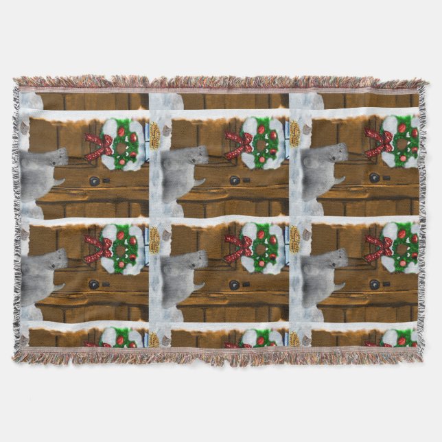 Sealyham Terrier Christmas Throw Blanket (Front)