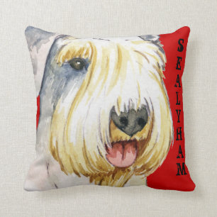 Sealyham Terrier Colour Block Cushion