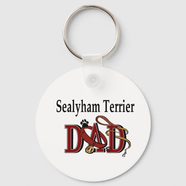 Sealyham Terrier Dad Gifts Key Ring (Front)