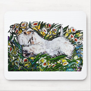 Sealyham Terrier Daffodils Mouse Pad