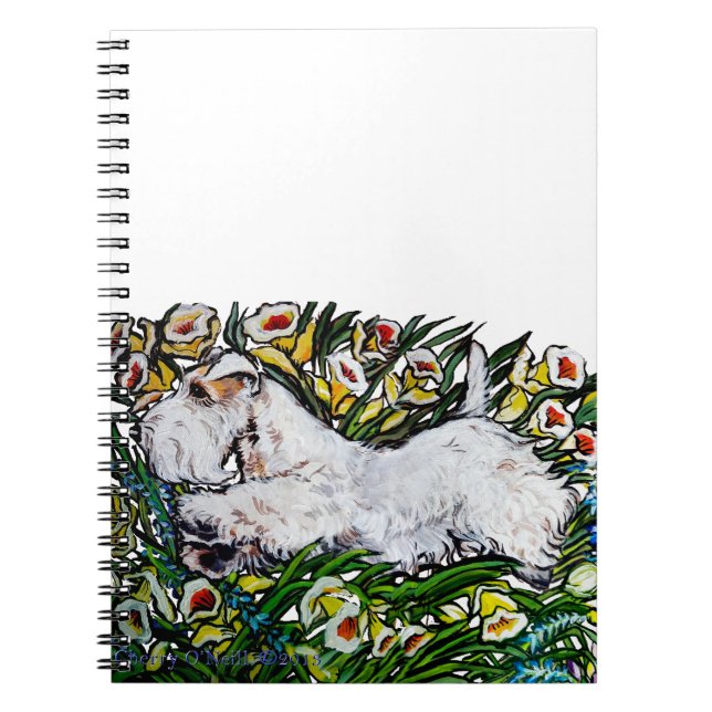 Sealyham Terrier Daffodils Notebook (Front)