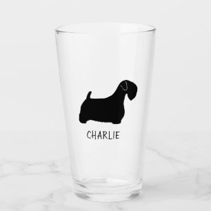 Sealyham Terrier Dog Silhouette Personalised Glass