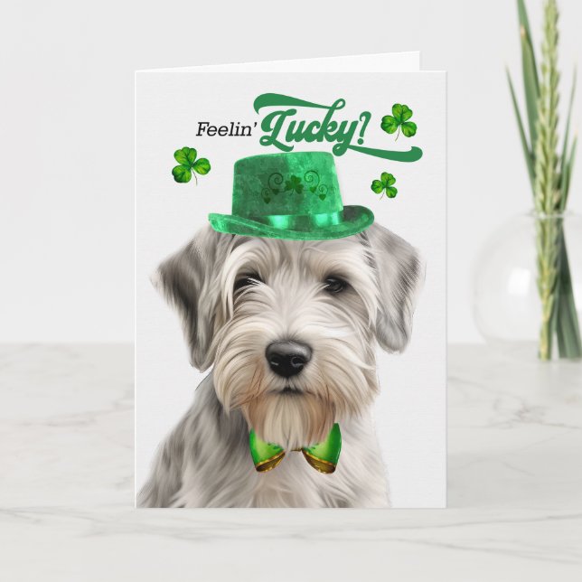 Sealyham Terrier Feelin' Lucky St Patrick's Day Holiday Card (Front)
