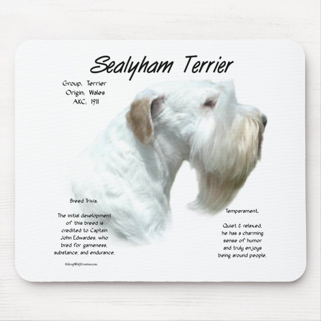 Sealyham Terrier History Design Mouse Pad (Front)