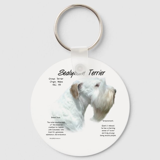 Sealyham Terrier History Key Ring (Front)