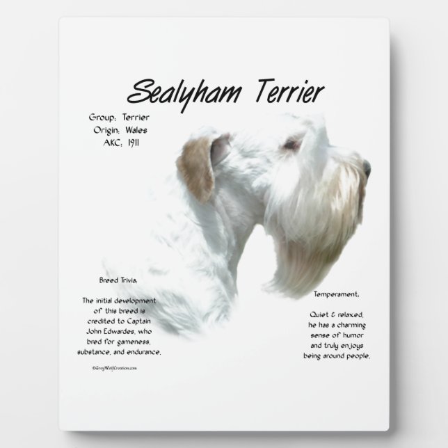 Sealyham Terrier History Plaque (Front)
