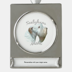 Sealyham Terrier Mum 2 Silver Plated Banner Ornament