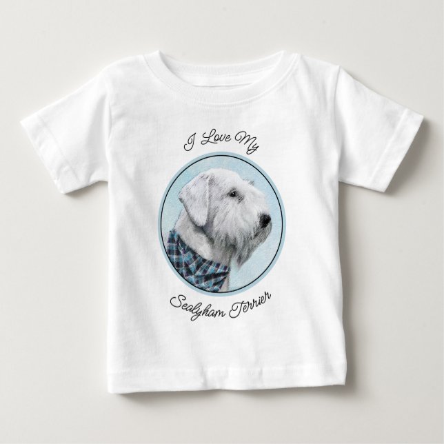 Sealyham Terrier Painting - Cute Original Dog Art Baby T-Shirt (Front)