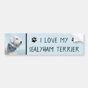 Sealyham Terrier Painting - Cute Original Dog Art Bumper Sticker