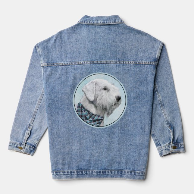 Sealyham Terrier Painting - Cute Original Dog Art Denim Jacket (Back)