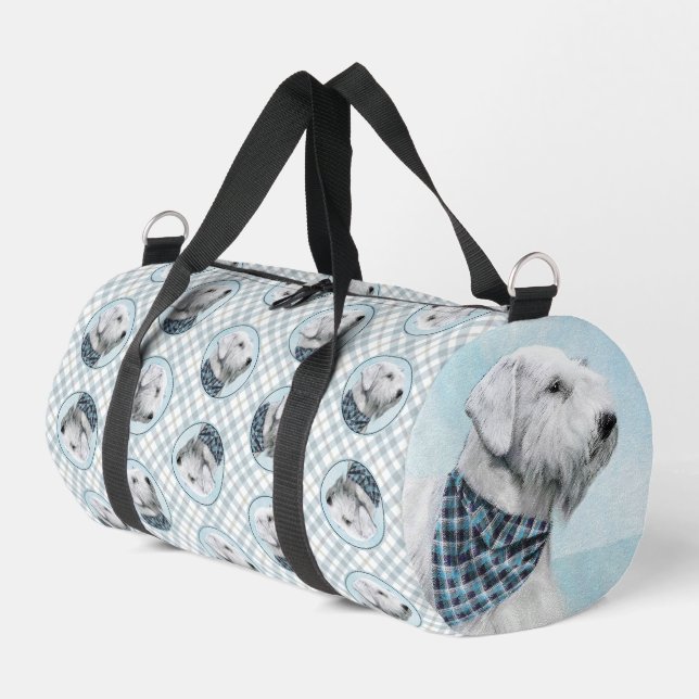 Sealyham Terrier Painting Cute Original Dog Art Duffle Bag (Left Corner)