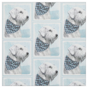Sealyham Terrier Painting - Cute Original Dog Art Fabric
