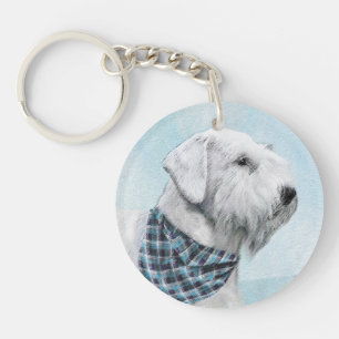 Sealyham Terrier Painting - Cute Original Dog Art Key Ring