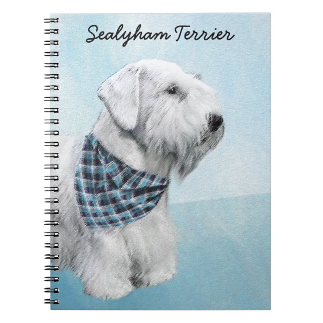 Sealyham Terrier Painting - Cute Original Dog Art Notebook (Front)