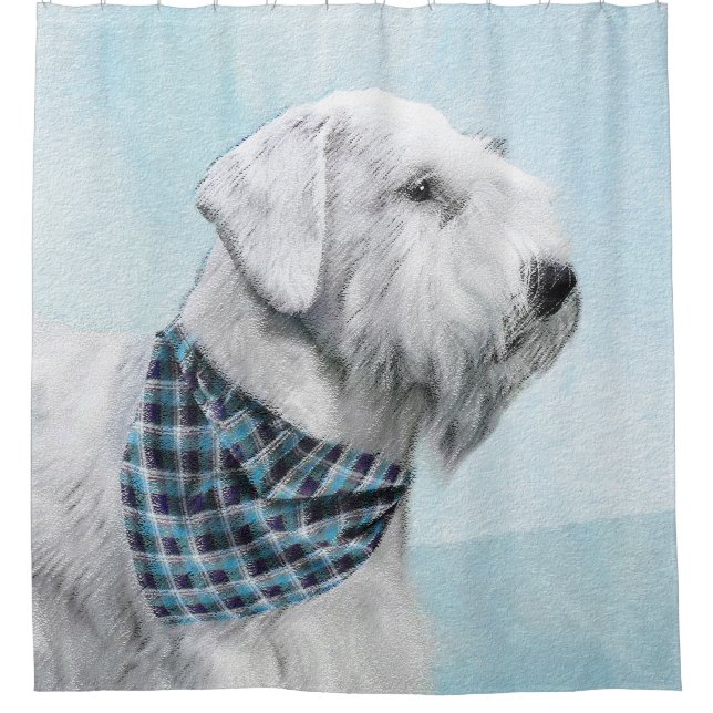 Sealyham Terrier Painting - Cute Original Dog Art Shower Curtain (Front)