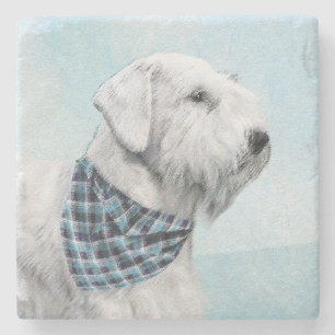 Sealyham Terrier Painting - Cute Original Dog Art Stone Coaster