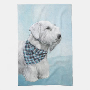Sealyham Terrier Painting - Cute Original Dog Art Tea Towel
