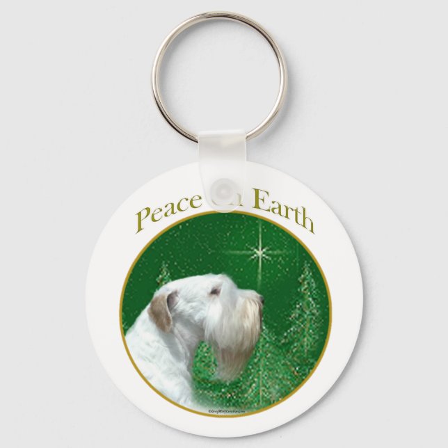 Sealyham Terrier Peace Key Ring (Front)