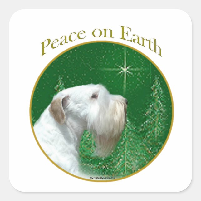 Sealyham Terrier Peace on Earth Square Sticker (Front)