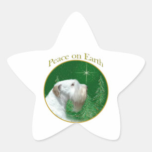 Sealyham Terrier Peace on Earth Star Sticker