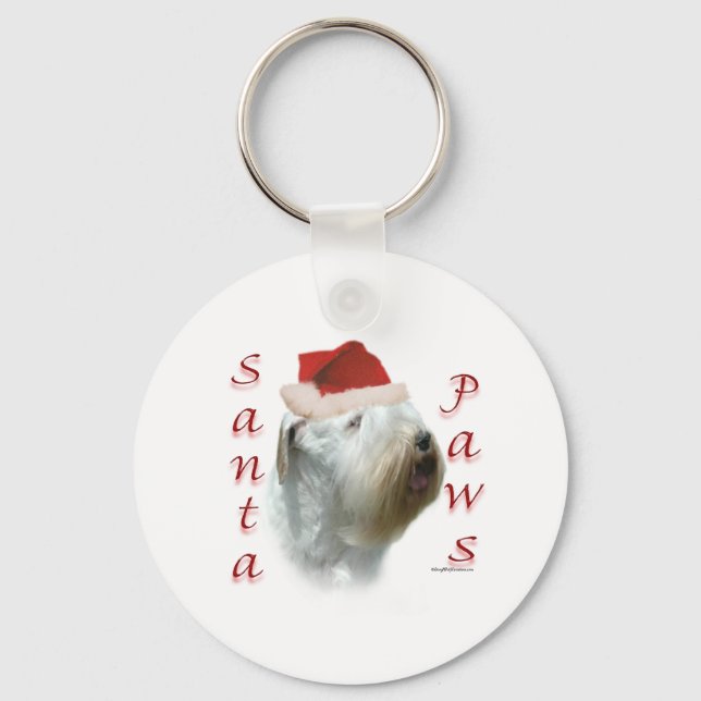 Sealyham Terrier Santa Paws Key Ring (Front)