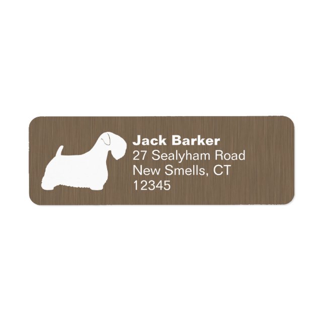 Sealyham Terrier Silhouette Dog Return Address Label (Front)