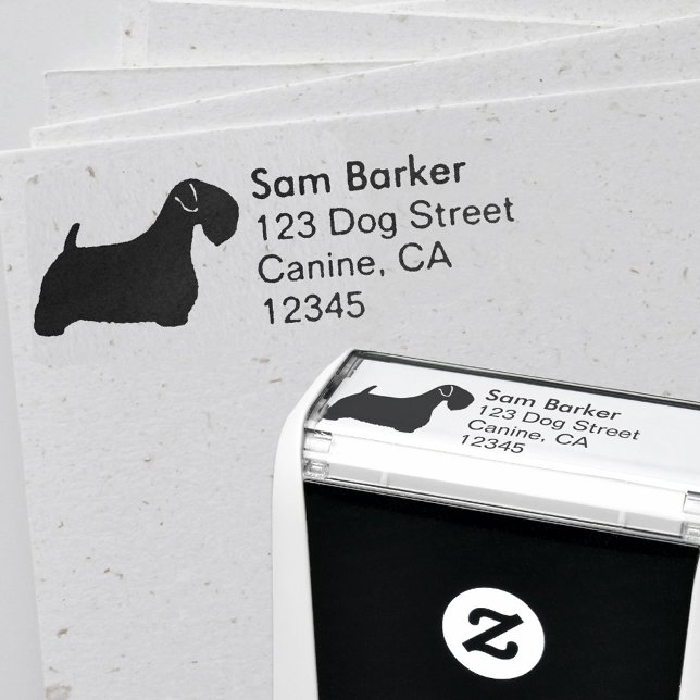 Sealyham Terrier Silhouette Return Address Self-inking Stamp (Creator Uploaded)