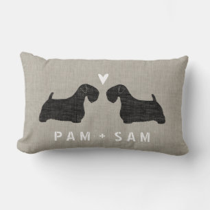 Sealyham Terrier Silhouettes Love - Personalise Lumbar Cushion