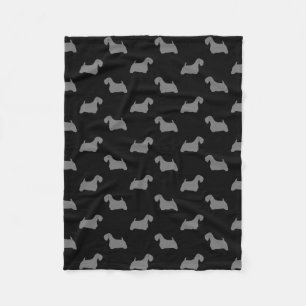 Sealyham Terrier Silhouettes Pattern Fleece Blanket