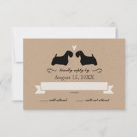Sealyham Terrier Silhouettes Wedding Reply RSVP