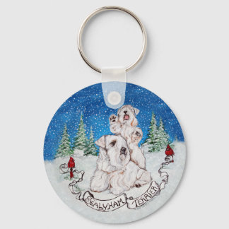 Sealyham Terrier Winter Key Ring