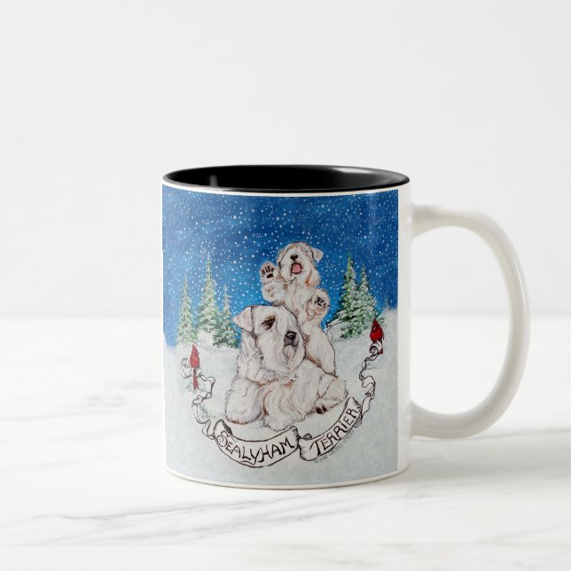 Sealyham Terrier Winter Two-Tone Coffee Mug (Right)