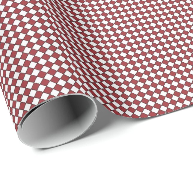 SEAM MATCHES: Red White Checked Wrapping Paper (Roll Corner)