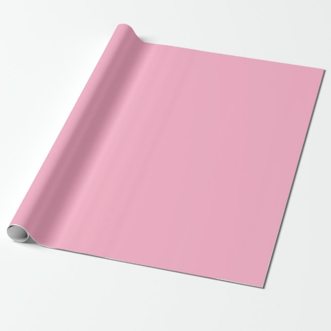 SEAM MATCHES: Valentine Wrapping Paper Solid Pink (Unrolled)