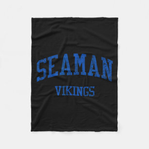 Seaman High School Hs Topeka Ks Vintage Srts Fleece Blanket