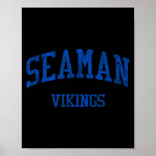 Seaman High School Hs Topeka Ks Vintage Srts Poster