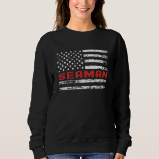 Seaman USA Flag Profession Retro Job Title Sweatshirt