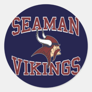 Seaman Vikings Classic Round Sticker