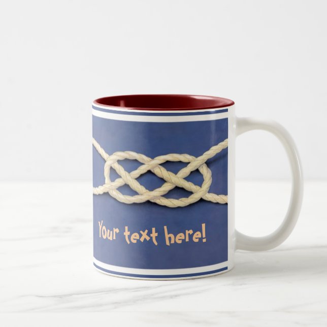 Seamen's Knot - Carrick Bend Two-Tone Coffee Mug (Right)
