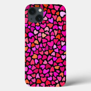 Seamles Colourful Hearts Pattern Love iPhone 13 Case