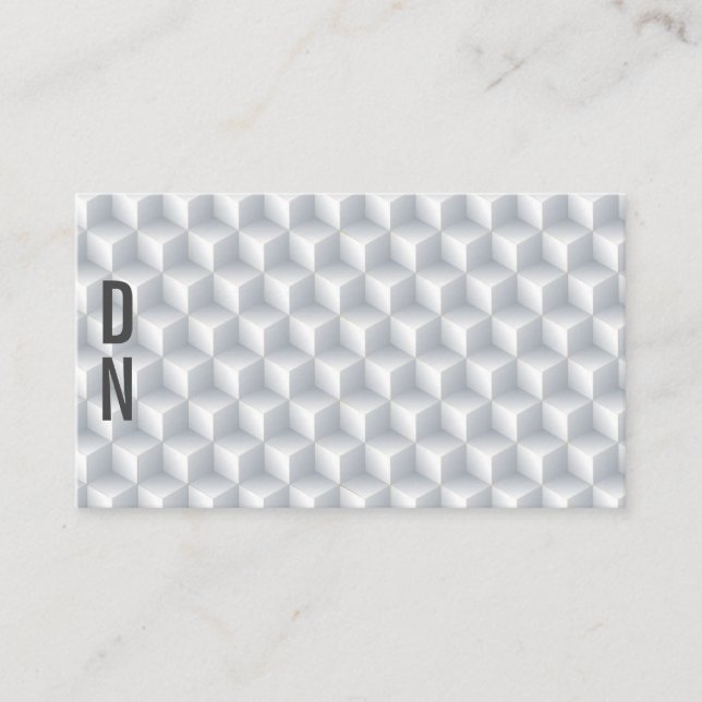 Seamless 3D White Cubes Background Business Card (Front)