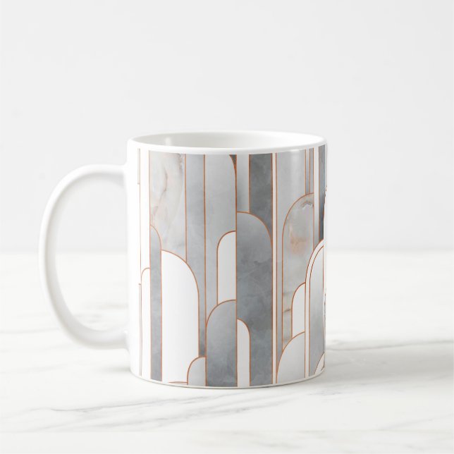 Seamless abstract art deco pattern with texture an coffee mug (Left)