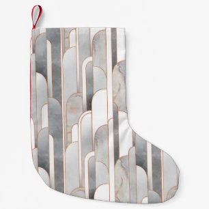 Seamless abstract art deco pattern with texture an small christmas stocking