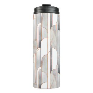 Seamless abstract art deco pattern with texture an thermal tumbler