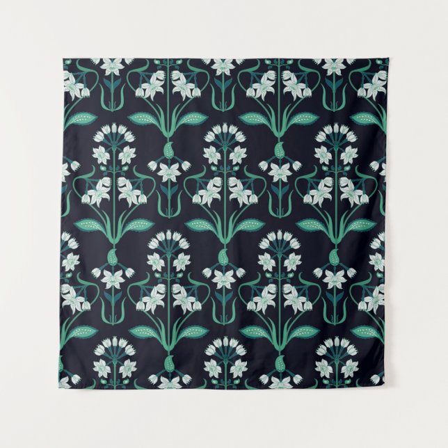 seamless abstract Art Nouveau floral pattern Tapestry (Front)