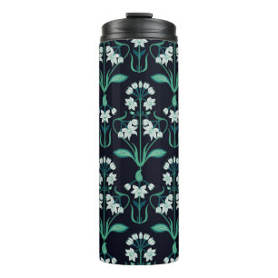seamless abstract art nouveau floral pattern thermal tumbler