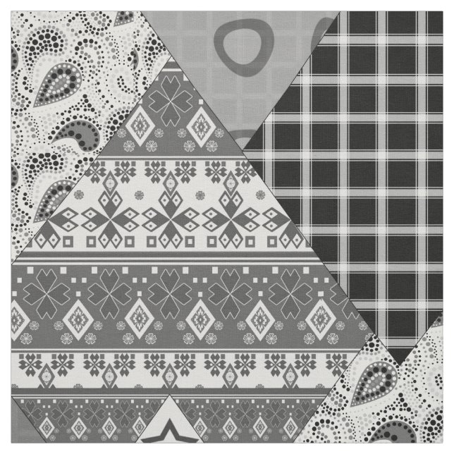 Seamless abstract boho ethno patchwork quilt fabric (Swatch)