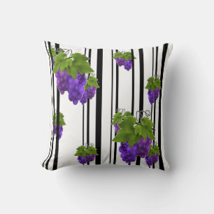 Seamless abstract cartoon grape fruit striped line cushion